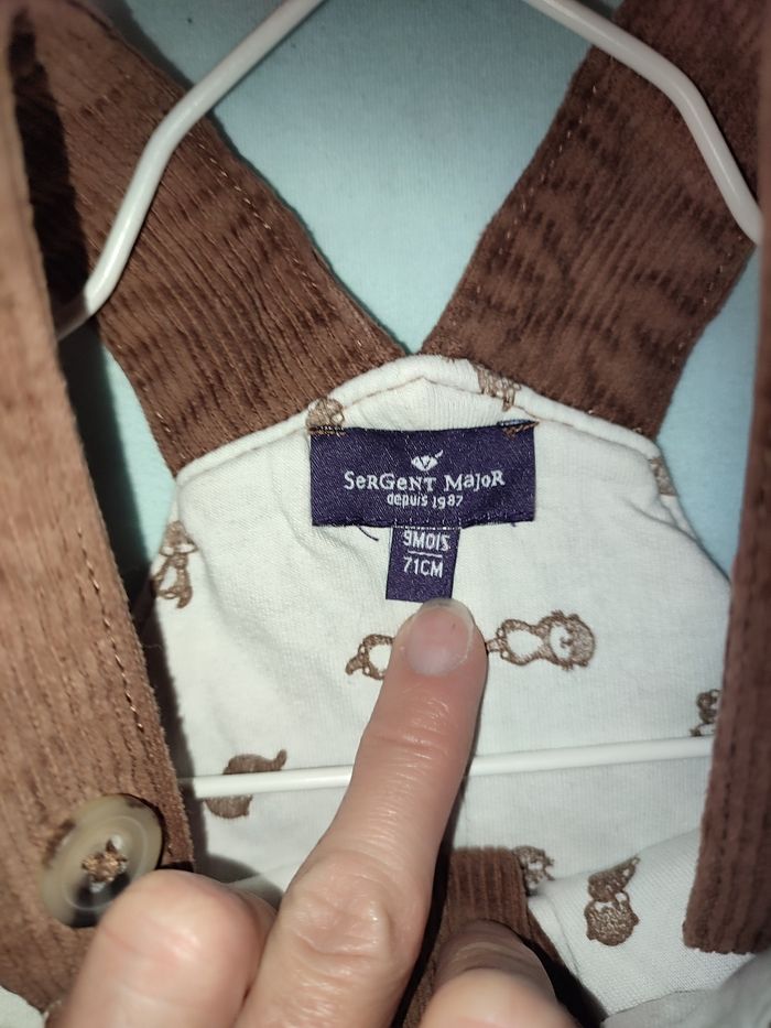 Salopette bébé 9 mois en velours sergent major - photo numéro 4