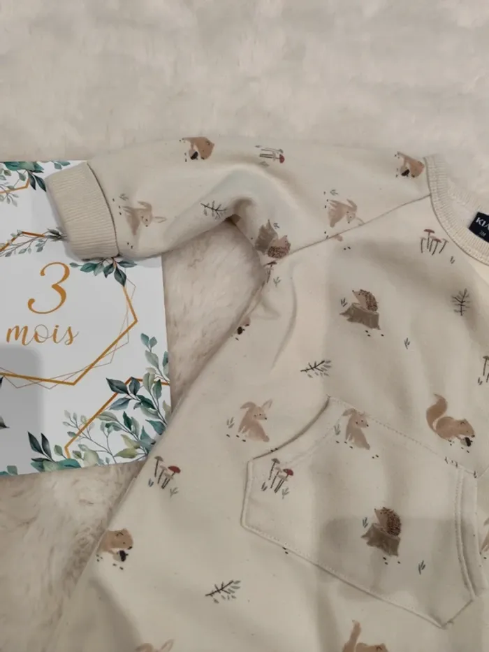 Combi à zip évolutive beige automnale 3 mois intérieur doux - photo numéro 3