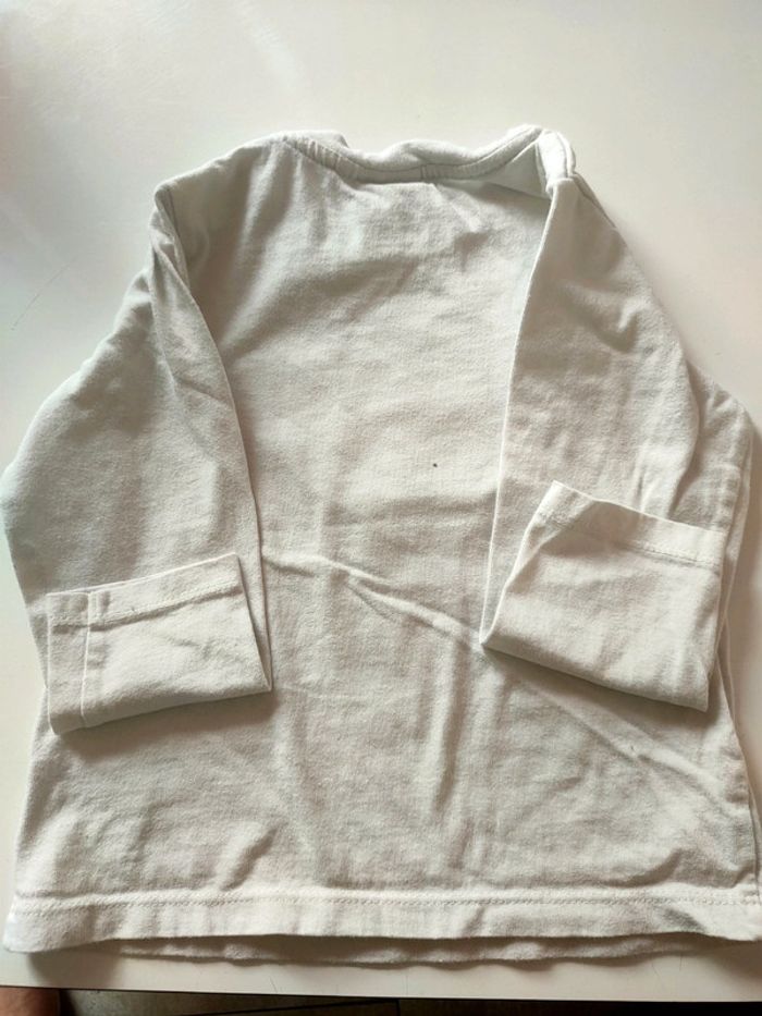 T shirt manches longues 24 mois blanc - photo numéro 5