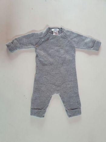 Ensemble combinaison fille jacadi 6 mois gris en laine