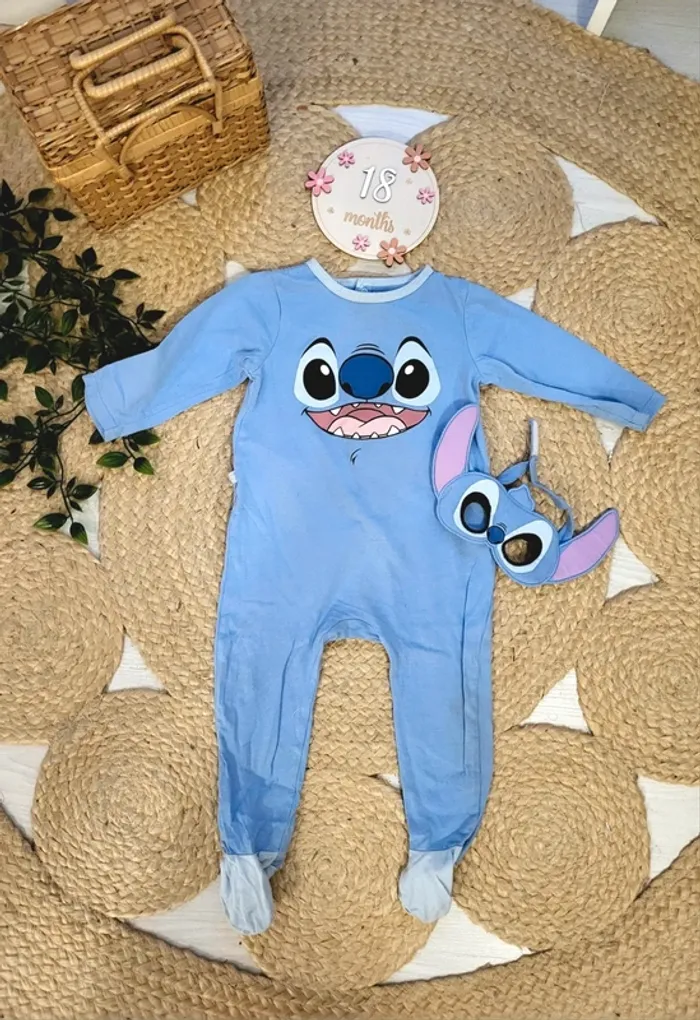 🌼 Pyjamas + son masque 18mois fille, Stitch / Disney 🌼