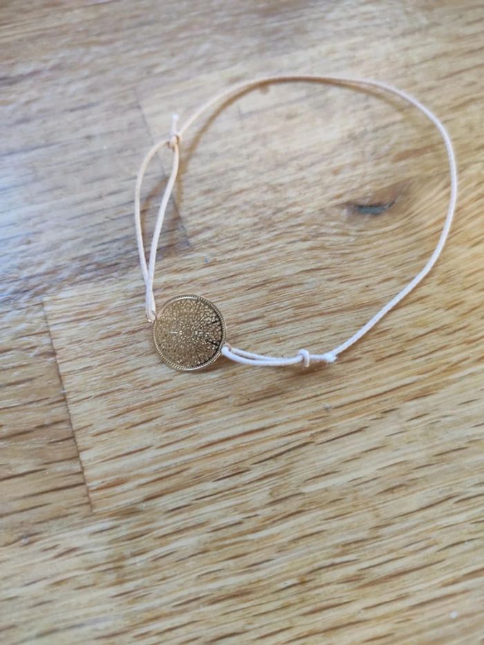Bracelet rose clair et doré - photo numéro 3