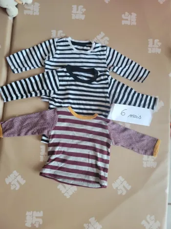 Lot t-shirt manches longues mixte automne hiver printemps mi-saison
