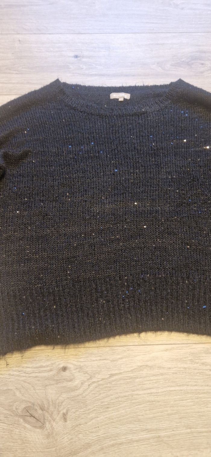 Pull noir pailleté femme - photo numéro 2