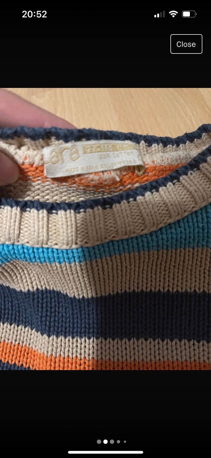 Pull rayé garçon zara 4/5 ans - photo numéro 3