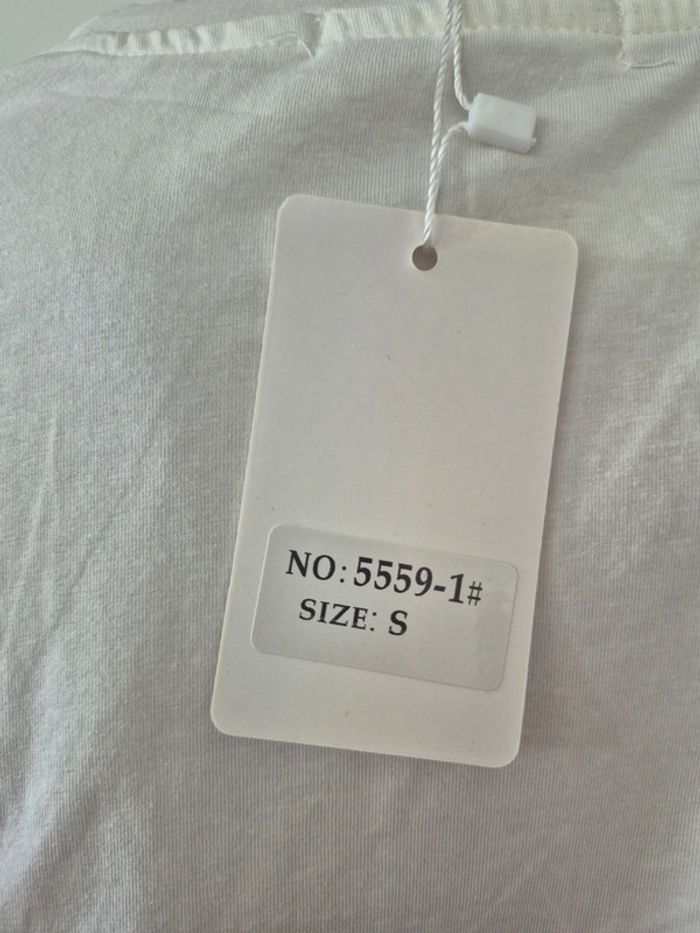 Tee-shirt Blanc Manches Courtes Femme Taille S/36 - photo numéro 3