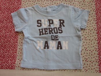 T-Shirt manches courtes bleu clair 1 mois