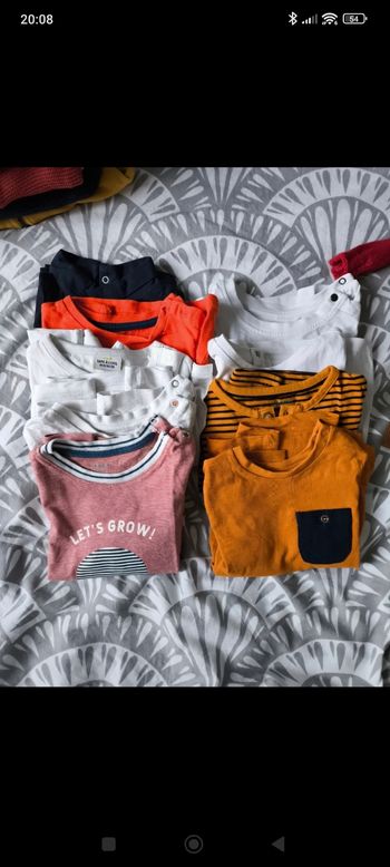 Lot t-shirts manches longues 18 mois