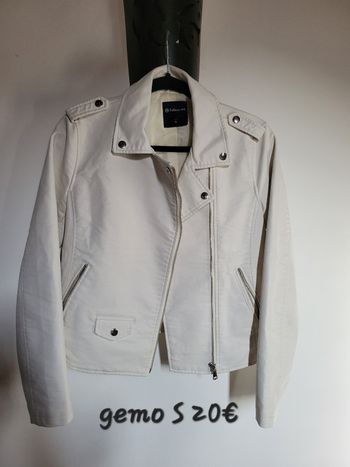 Veste simili cuir blanc