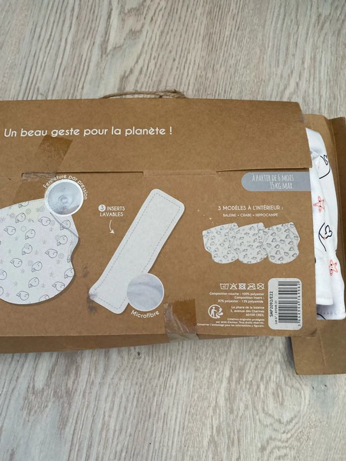 Coffret trois couches réutilisables avec inserts à partir de 6 mois Le phare de la baleine Neuves - photo numéro 5