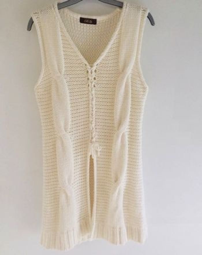 Gilet écru sans manches Taille 38