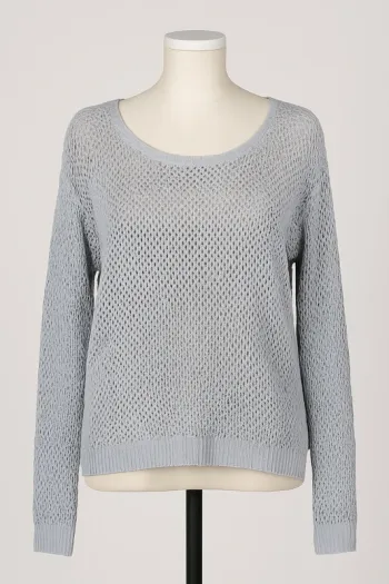 Pull en maille ajourée gris – Taille 46