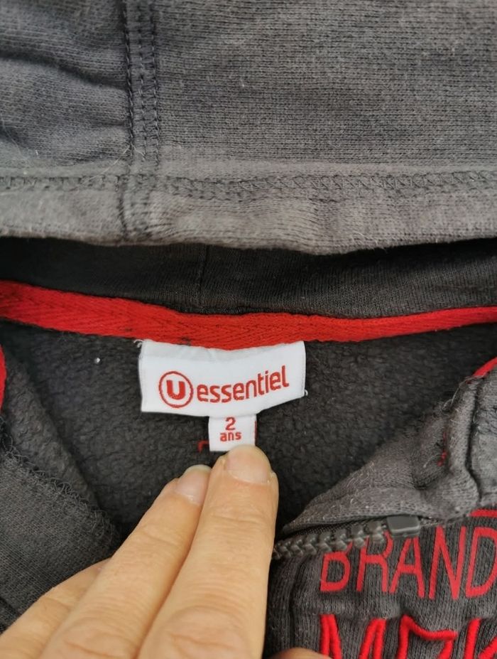 Sweat gilets zippé à capuche 2 ans garcon u essentiel - photo numéro 3