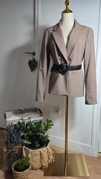 Veste/blazer Kiabi marron,bordeaux,crème taille L/40