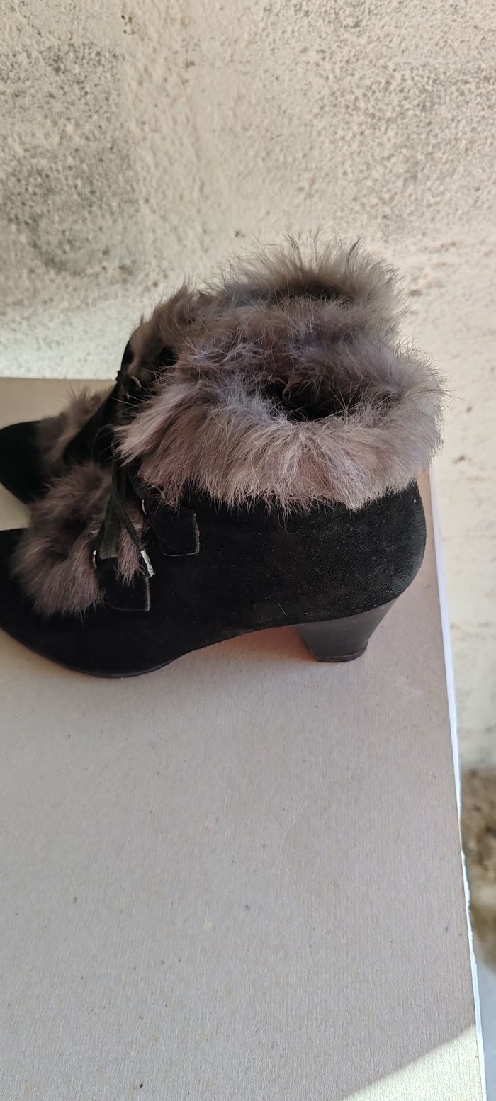 Bottines noires femme en cuir - photo numéro 3