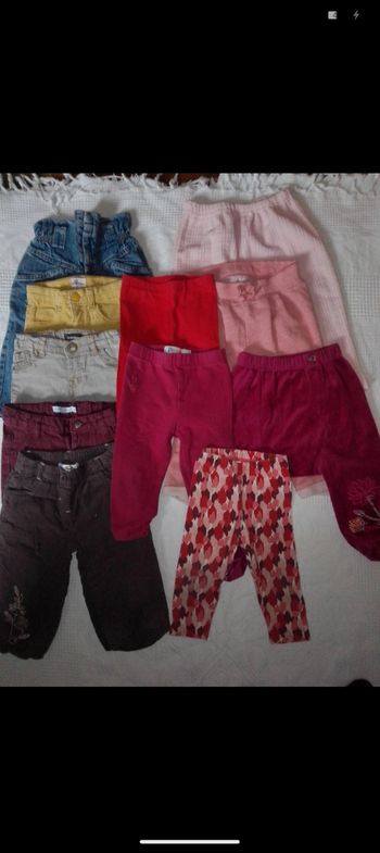 Lot 11 pantalon fille 12 mois