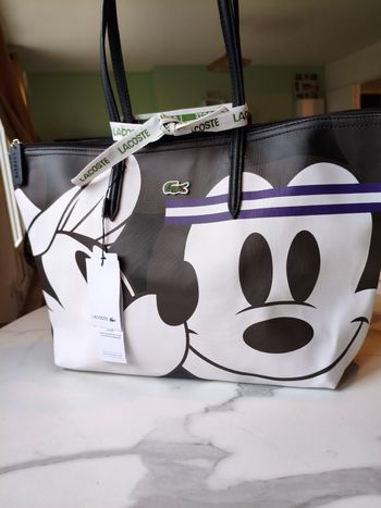 Sac à main cabas fourre-tout Lacoste neuf Mickey Minnie Disney 