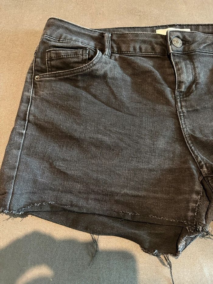 Short en jean noir Promod T44 - photo numéro 2