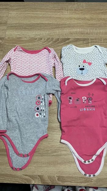 Lot de 4 body manches longues orchestra 12 mois