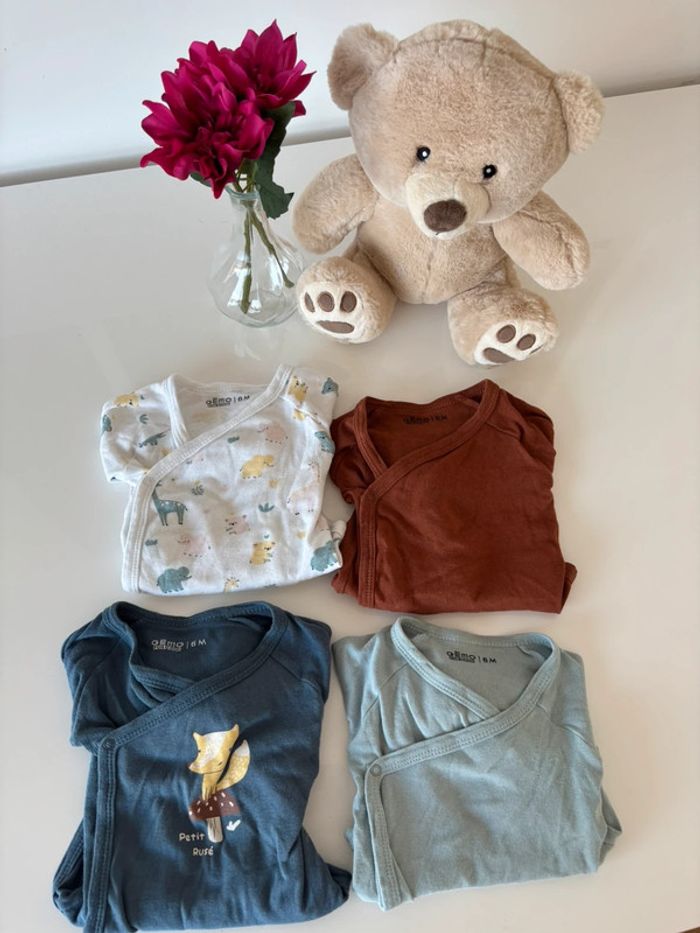 Lot de 4 bodies Gemo 6 mois - photo numéro 2