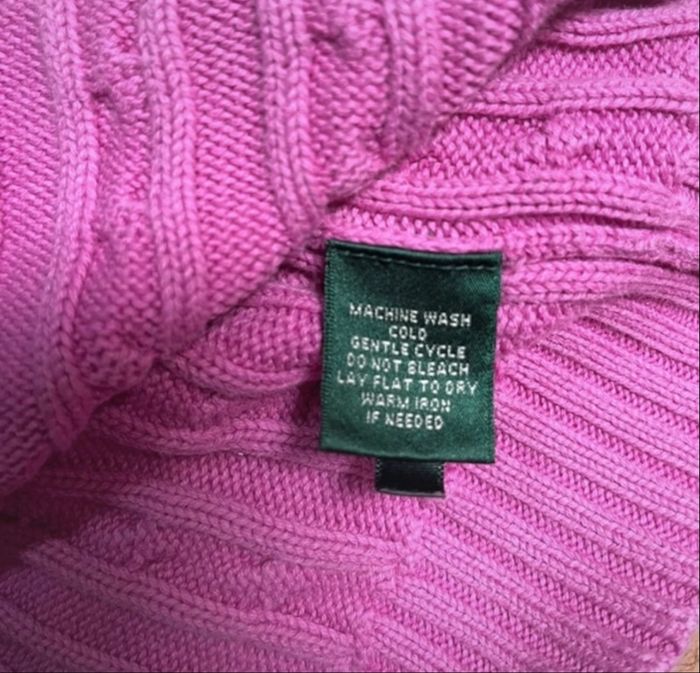 🩷 Pull Ralph Lauren Neuf Torsadé Rose Col V Taille L/40 - 100% Coton - photo numéro 9