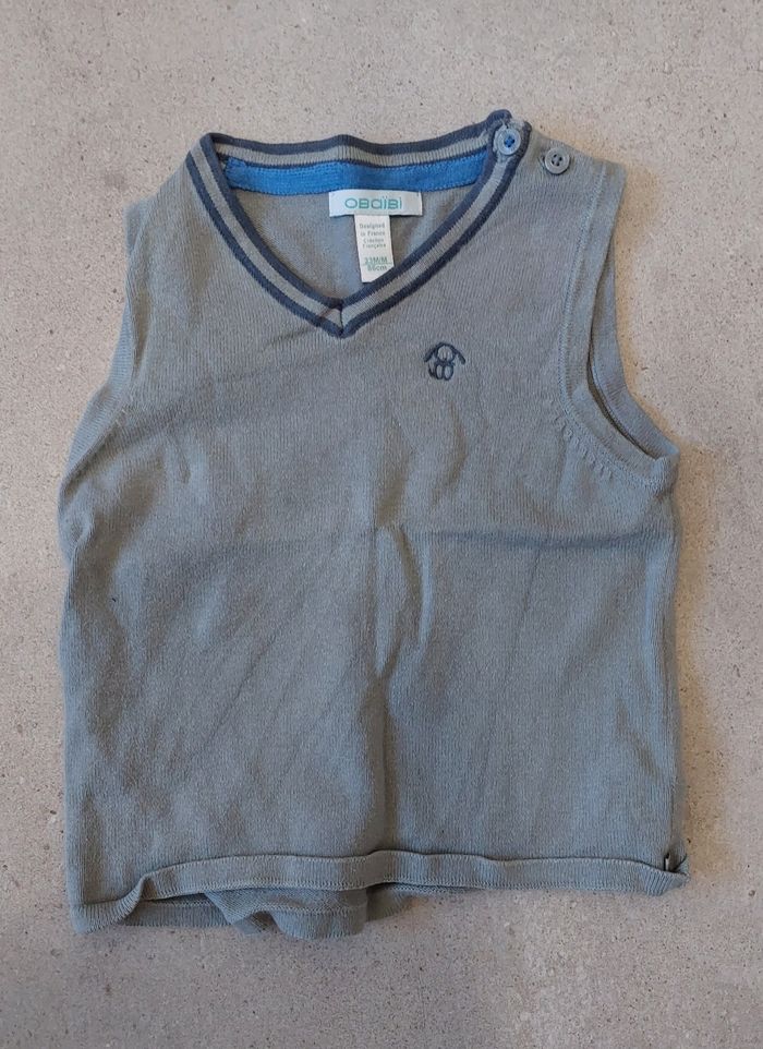 Pull fin sans manche okaidi garçon 24 mois