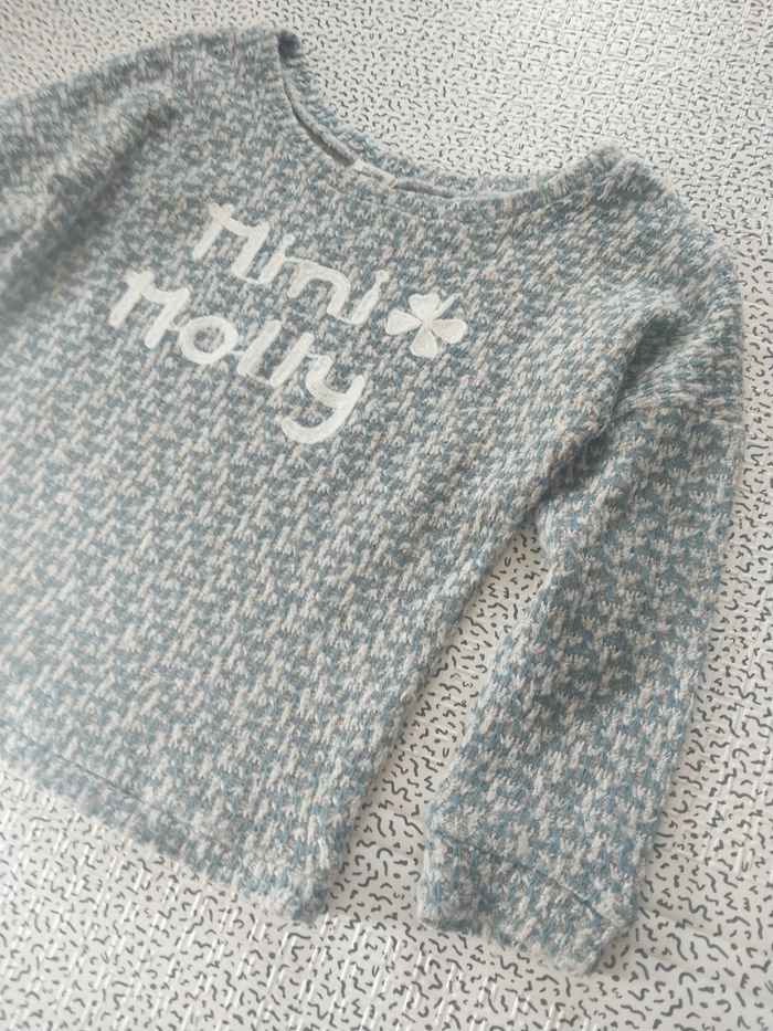 Pull Mini Molly 12/14 ans – Motif pied-de-poule bleu-gris - photo numéro 2