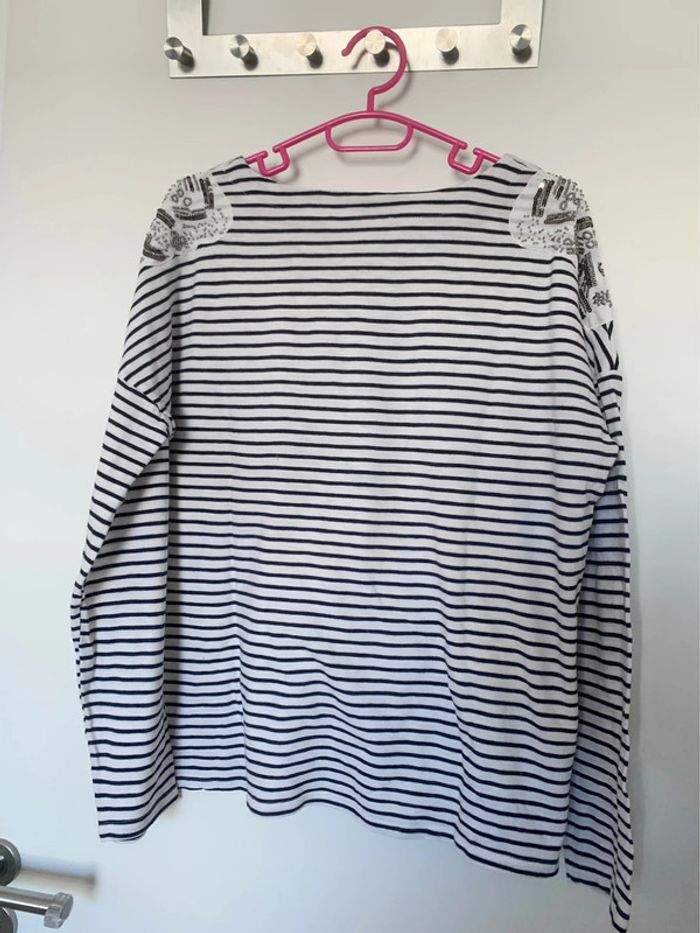Top marinière Promod taille XL - photo numéro 2