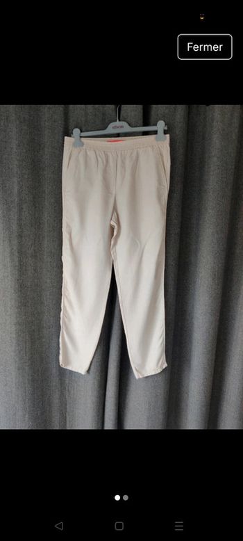Pantalon léger creme mango