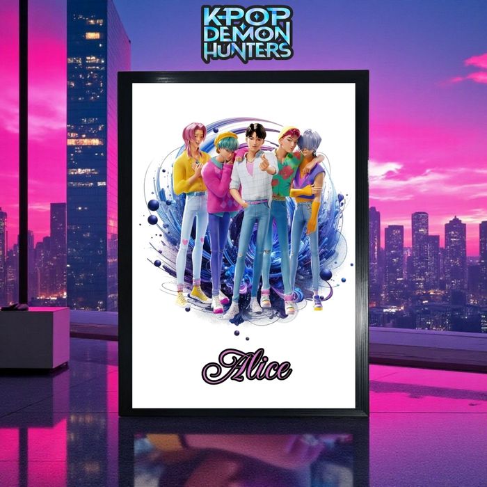 Cadre personnalisé KPOP Demon Hunters prénom au choix - photo numéro 4