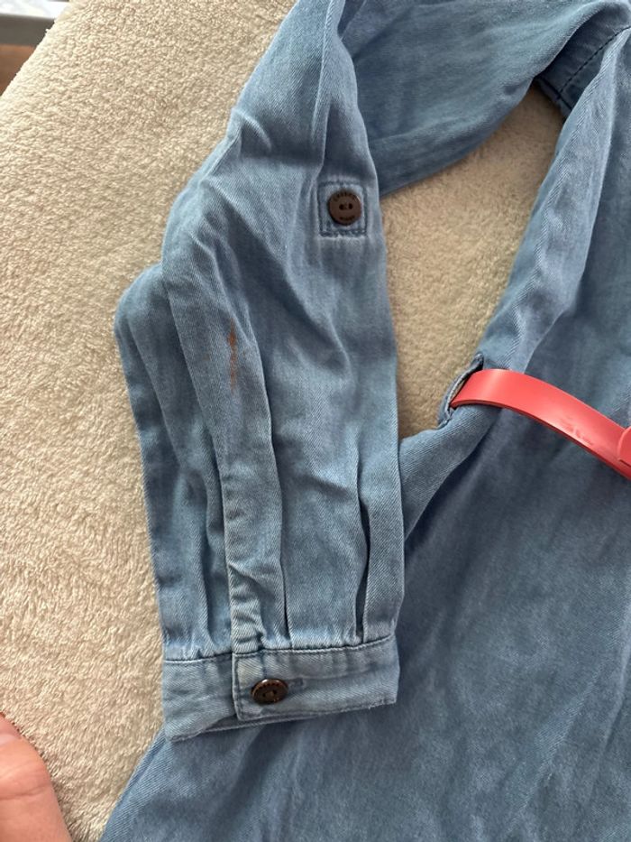 Robe style jeans ceinture 8 ans manches longues - photo numéro 5