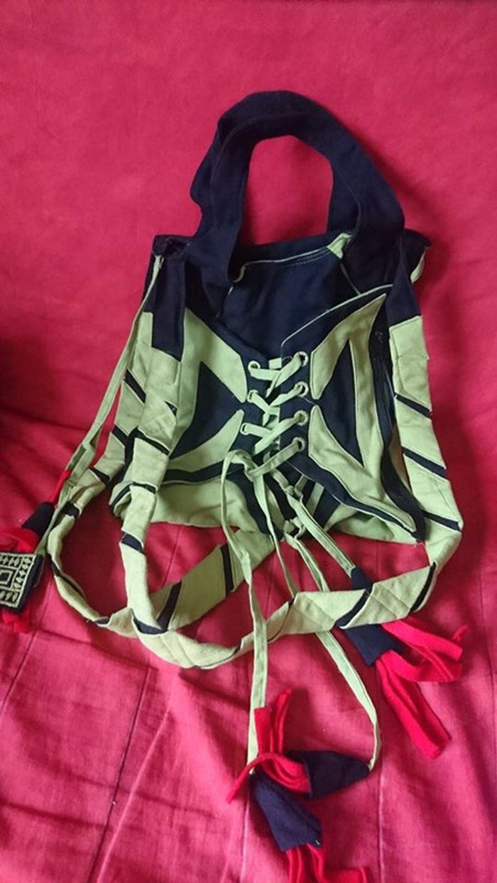 Sac éthnique vert et noir