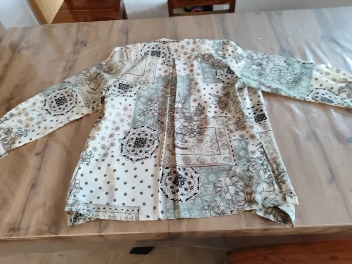 Chemise Crème Motif, Taille XL - Style Bohème Chic ! - photo numéro 3