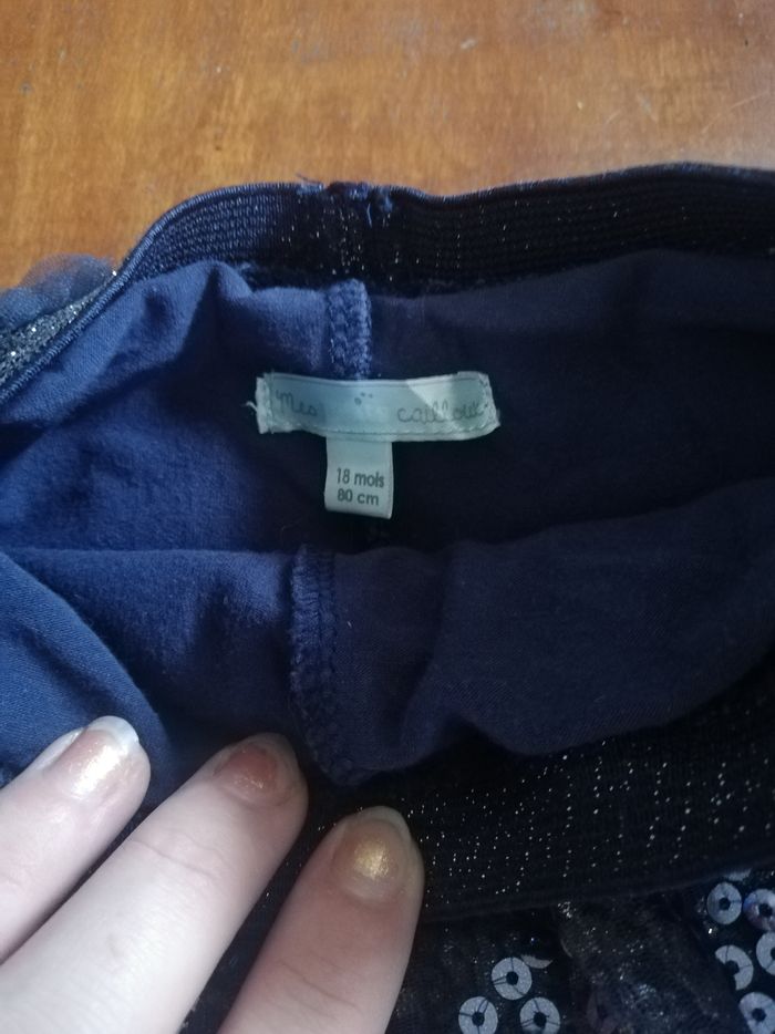 Jupe legging fille bleu marine 18 mois mes petits cailloux - photo numéro 3