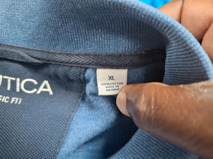 polo manche courte nautica bleu - taille XL homme - brodé (464) - photo numéro 7