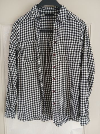 Chemise à carreaux noir et blanc T:36