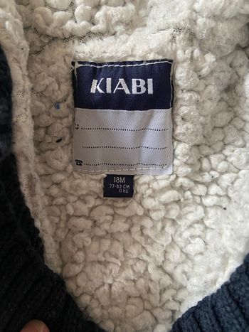 Gilet ou manteau effet moutonné bleu marine 