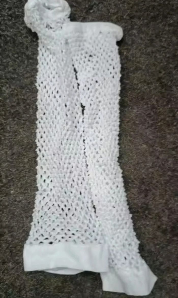 Gants résille blancs – Femme – 10x26 cm – Accessoire mode soirée/déguisement - photo numéro 2