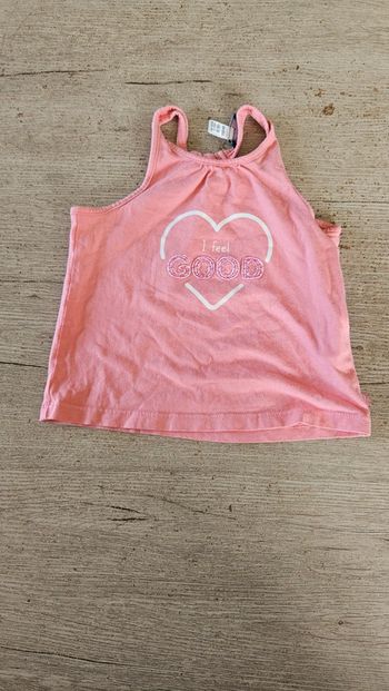 Débardeur rose clair avec coeur, Okaïdi, 3 ans, nickel