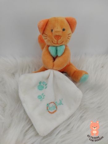 Doudou Mouchoir Chat Orange Baby Nat'