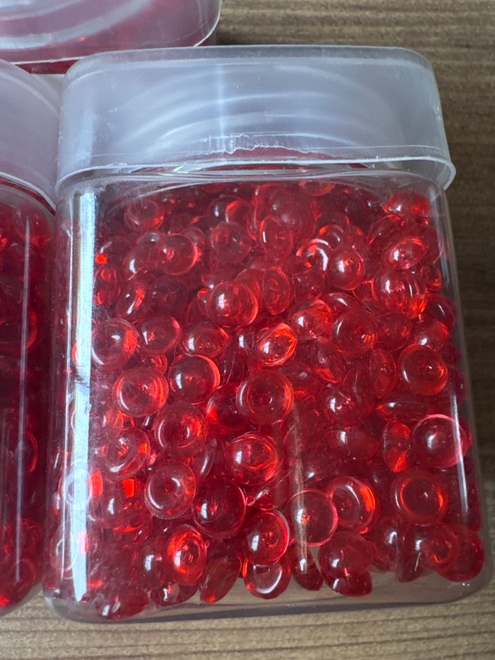 Lot de 3 pots perlé de pluie rouge neuf - photo numéro 2