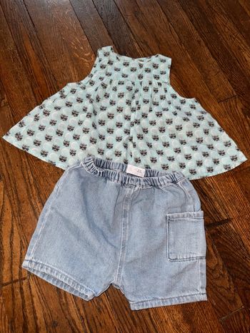 Blouse Monoprix et short Zara  9 mois