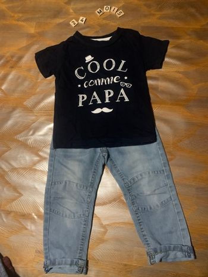 Jeans garçon 24 mois + teeshirt