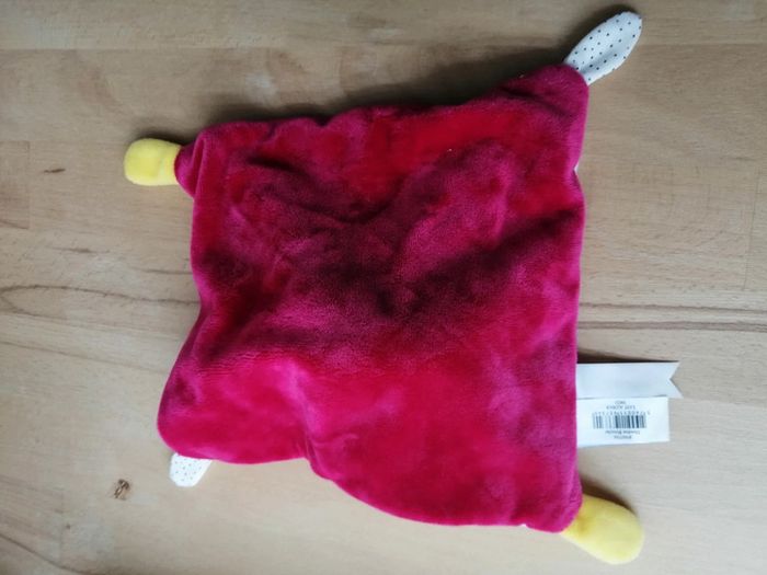 Doudou Plat Babynat Baby'nat Brioche Ours Blanc Rose Fushia Bonnet - photo numéro 4