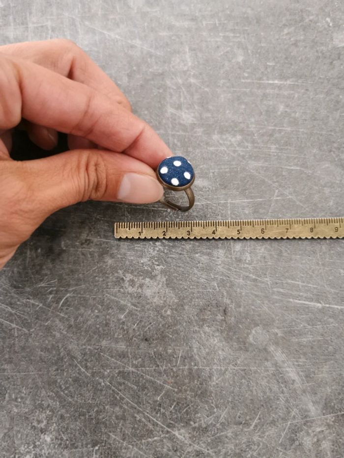 Bague réglable tissu neuve - photo numéro 4