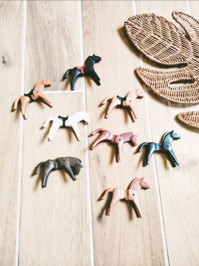 🐎 Playmobil lot de chevaux animaux n*2 année 1974 vintage (MMS)