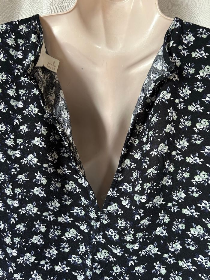 Robe noir fleuri vert d’eau et blanc 40 H&M - photo numéro 7