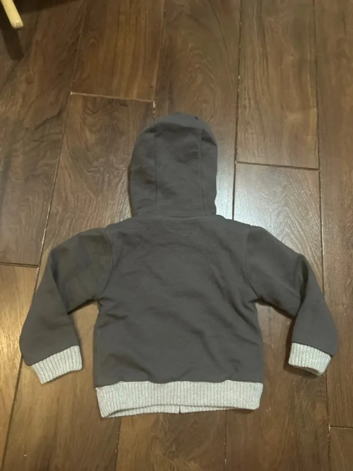 Magnifique Cardigan gilet à capuche chaud réversible garcon IKKS taille 3 ans - photo numéro 10