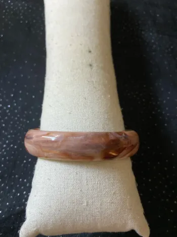 Bracelet jonc large marron marbré