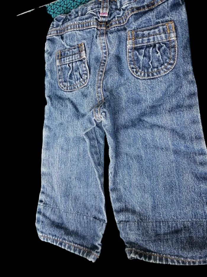 jeans brodée fleurs taille 12 mois - photo numéro 3